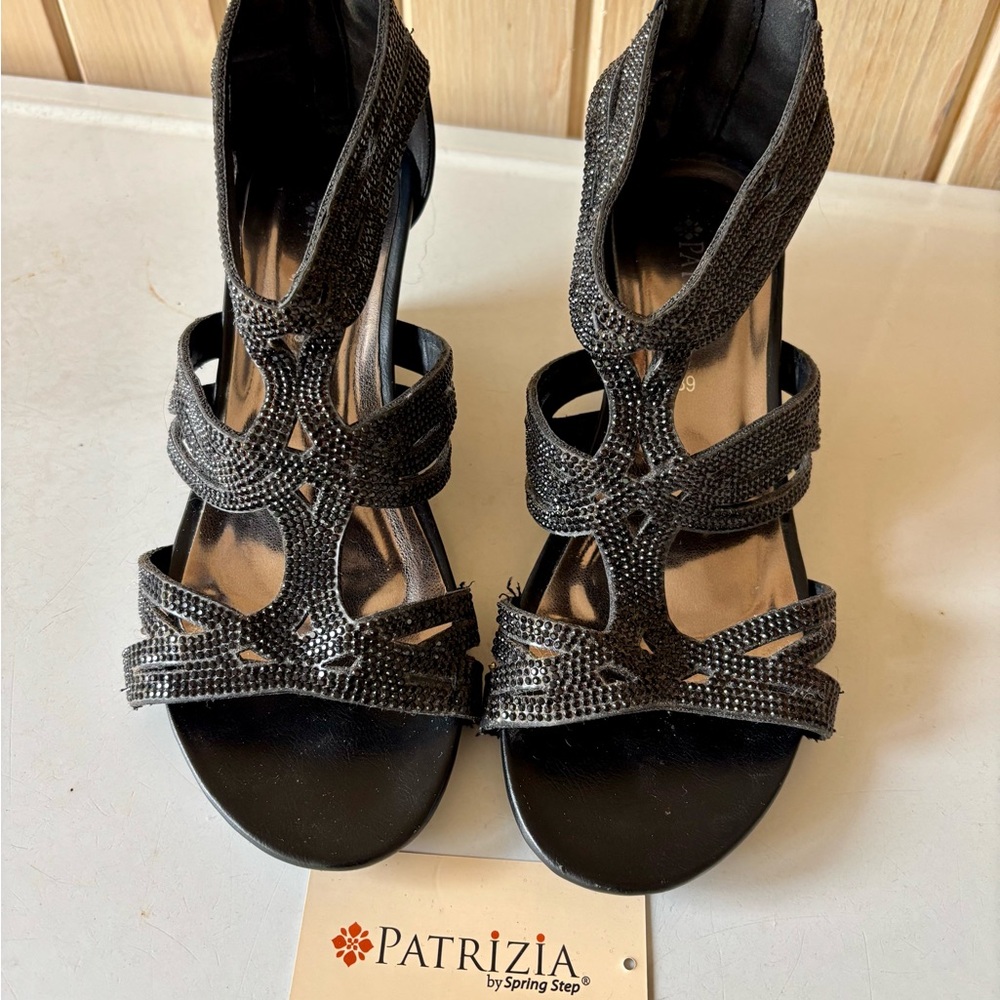 Patrizia by Spring Step Black Beaded Sandals